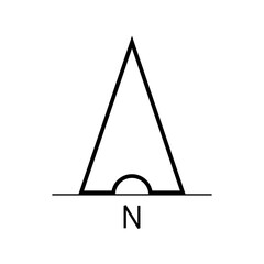 Architectural north arrow and compass outline vector