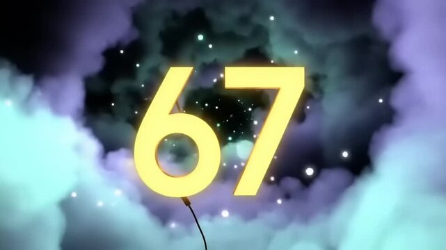 Glowing 67 in cosmic clouds.