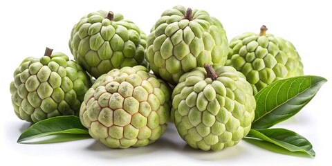 Fototapeta premium Studio shot of sugar apples also known as sweetsop in pristine condition