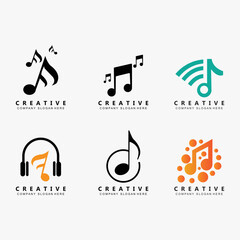 MUSIC NOTE DESIGN SONG TONE LOGO