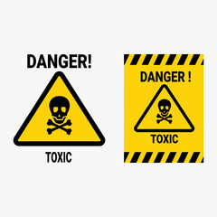 TOXIC MATERIAL HAZARD WARNING SIGN