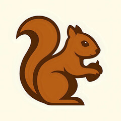 squirrel with nut logo shape vector 