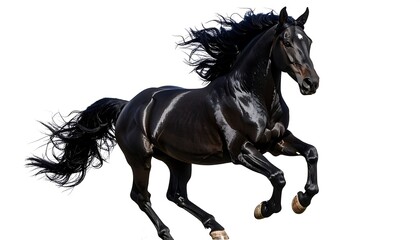 Fototapeta premium Black horse in motion