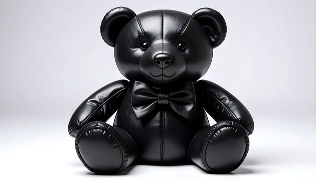 Black leather teddy bear (2)