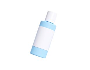 Blue bottle mockup on blank background. Isolated for product promotion, marketing