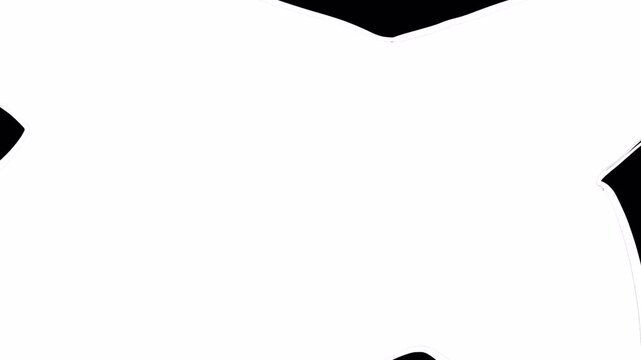 2D bird flight transition on a black background. Dynamic animation with a white bird shape filling the frame in 4K with alpha channel.