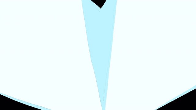 Cartoon paper airplane flying across a black background. Stock video for scene change with a blue paper plane in 4K with alpha channel.