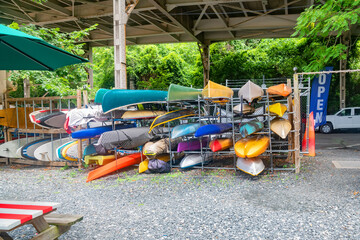 Outdoor sports meet city life in DC
Kayaks lined up
