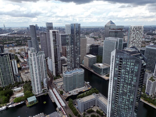 Fototapeta premium Financial and business centre. Financial capital of the world. Skyscrapers. City of London—global financial centre. Canary Wharf.