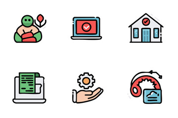 Digital technology icons software development, online learning, it support, and automation vector icon 