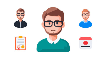 Digital team management online collaboration, scheduling, and project management illustration vector icon 