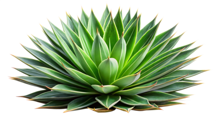 agave bush isolated on white background, png, ai generated.