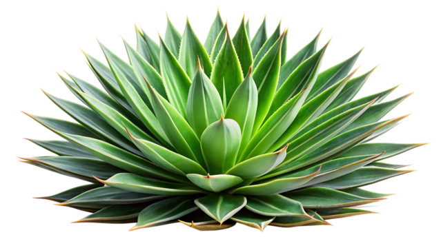 agave bush isolated on white background, png, ai generated.