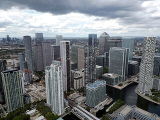 Obraz premium Financial and business centre. Financial capital of the world. Skyscrapers. City of London—global financial centre. Canary Wharf.