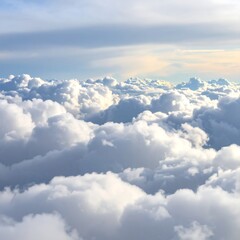 Fluffy cloudscape from above