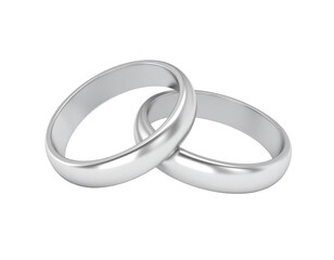 Isolated rings entwined on solid background. Nuptial symbol for cards, websites, or commercial use