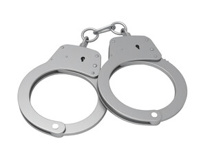Restraints Handcuffs on Black Background for Law Enforcement or Criminal Justice use