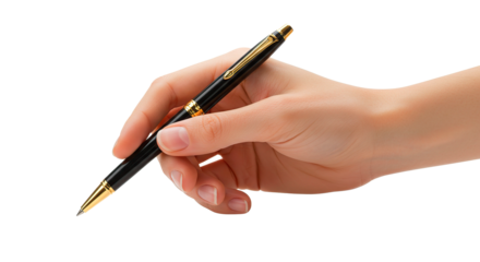 Hand holding writing pen elegant stationery writing instrument office supply author journalist