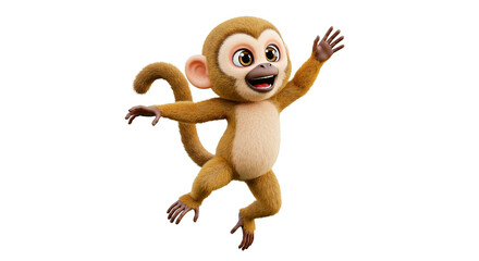 Obraz premium Cartoon monkey character illustration for animation and design projects featuring cute animal art style