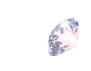 Diamond shining; on black. Represents wealth, investment, or beauty. For finance or jewelry ads