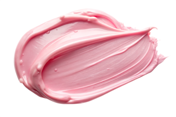 pink cream smear isolated on white background, png, ai generated.