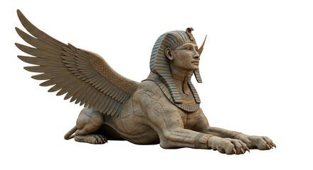 Egyptian sphinx sculpture with wings ancient statue pharaoh monument mythology travel tourism landmark culture 100