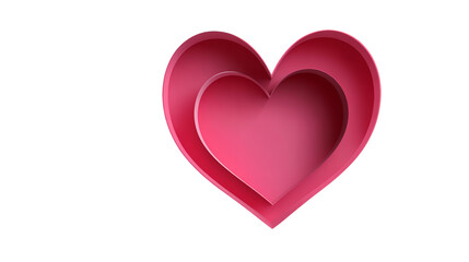 Romantic layered hearts in 3D, showcasing love and affection on transparent background
