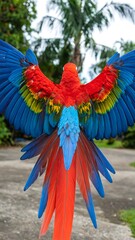Obraz premium Colorful parrot in flight (1)