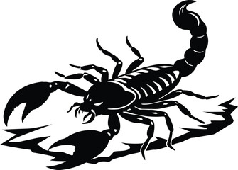 Silhouette of Scorpion on Sand, Desert insect silhouette