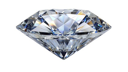 shiny brilliant diamond placed isolated on white background, png, ai generated.