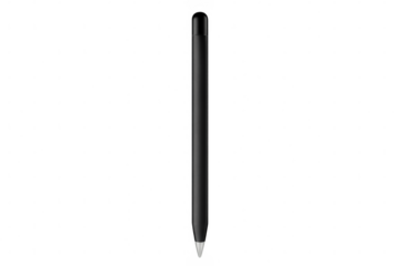 Simple black pen isolated on transparent background, pointing downwards, ready for writing or drawing