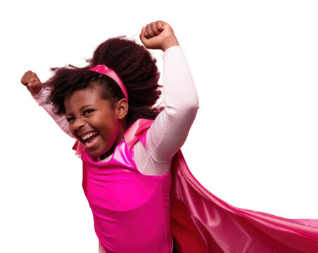 PNG Joyful child superhero costume