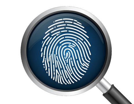 fingerprint and magnifying glass