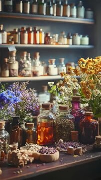 Wholesome herbs and potent elixirs ready for crafting.