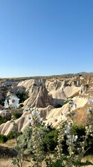 Rugged rocky landscape. historical unique ancient open-air museum ruins. Rocky landscape trail.High...