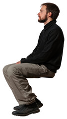 PNG Man invisible sitting background clothing photo.