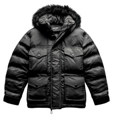 PNG Winter parka jacket black coat.