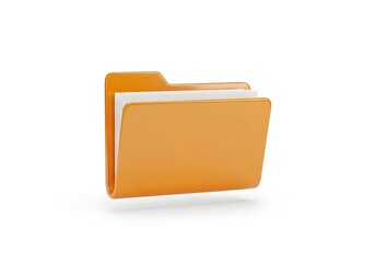 Orange folder icon, isolated on white background, showing a file.