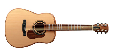 Obraz premium Acoustic guitar closeup with wooden body and strings, musical instrument for playing music and creating melody in studio