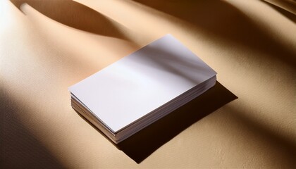 business card mockup with shadow effects on a soft background
