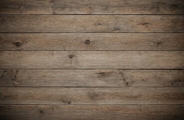 Obraz premium Rustic wood background featuring aged horizontal planks with natural grain patterns. Vintage brown hardwood surface offers a weathered, textured look, perfect for backgrounds or display templates.