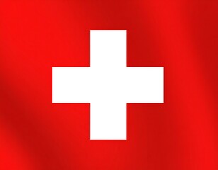 Obraz premium Swiss flag, red field with white cross