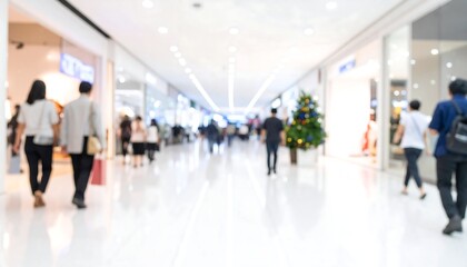 Fototapeta premium Blurred indoor shopping mall scene