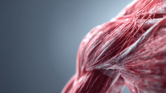 Detailed timelapse focusing on the disappearance of fat deposits and muscle mass in cachexia with soft grey gradient transition.