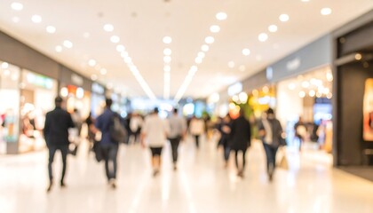 Blurred view of shoppers in a mall
