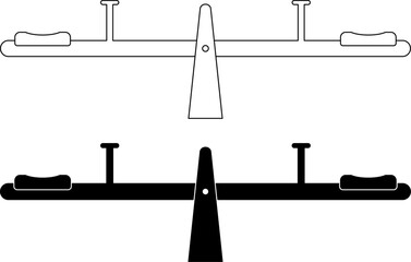 side view seesaw icon set
