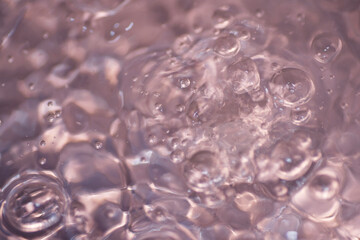 Close up of water bubbles in container