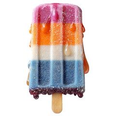 Colorful popsicle summer treat frozen dessert sweet food refreshment isolated on transparent background 