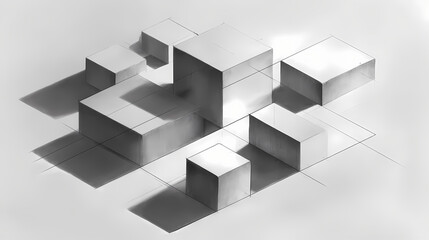 Obraz premium Graphite rectangles placed off-axis over neutral base