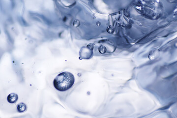 Macro shot of water. It is transparent, tasteless and odorless
